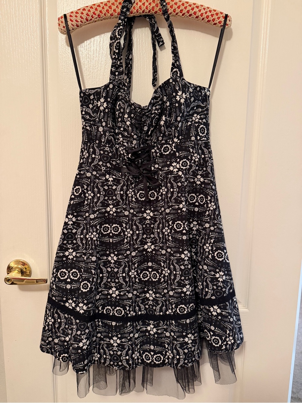 Hot Topic Book Of Life Black Floral Skeleton Halter Dress